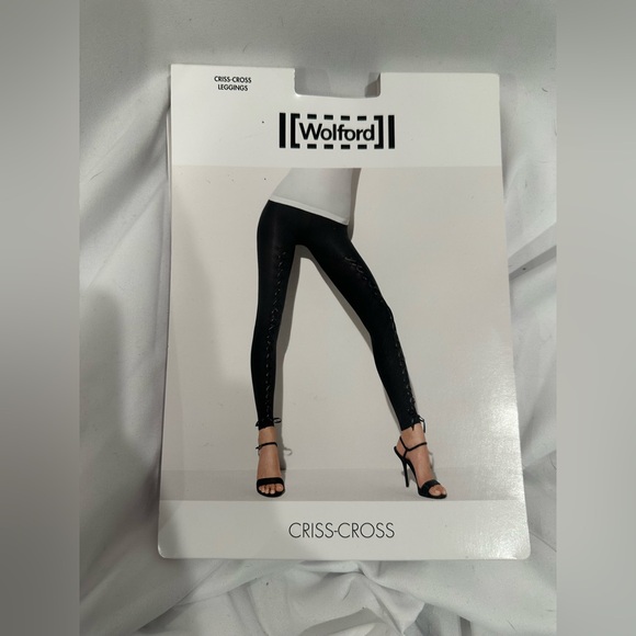 Wolford Criss - Cross Black Leggings size XS - Picture 1 of 12
